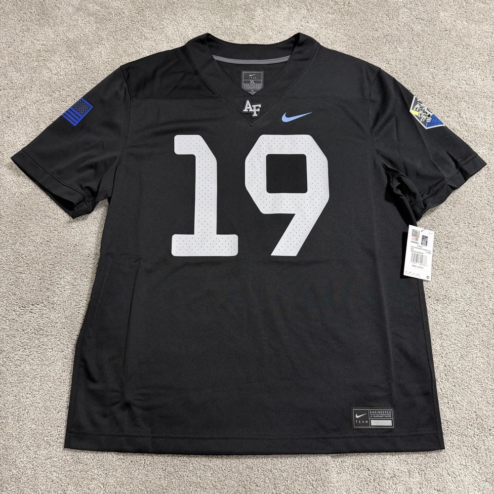 Nike Air Force Falcons Space Force Football Jersey Men XL Black Semper Supra NWT